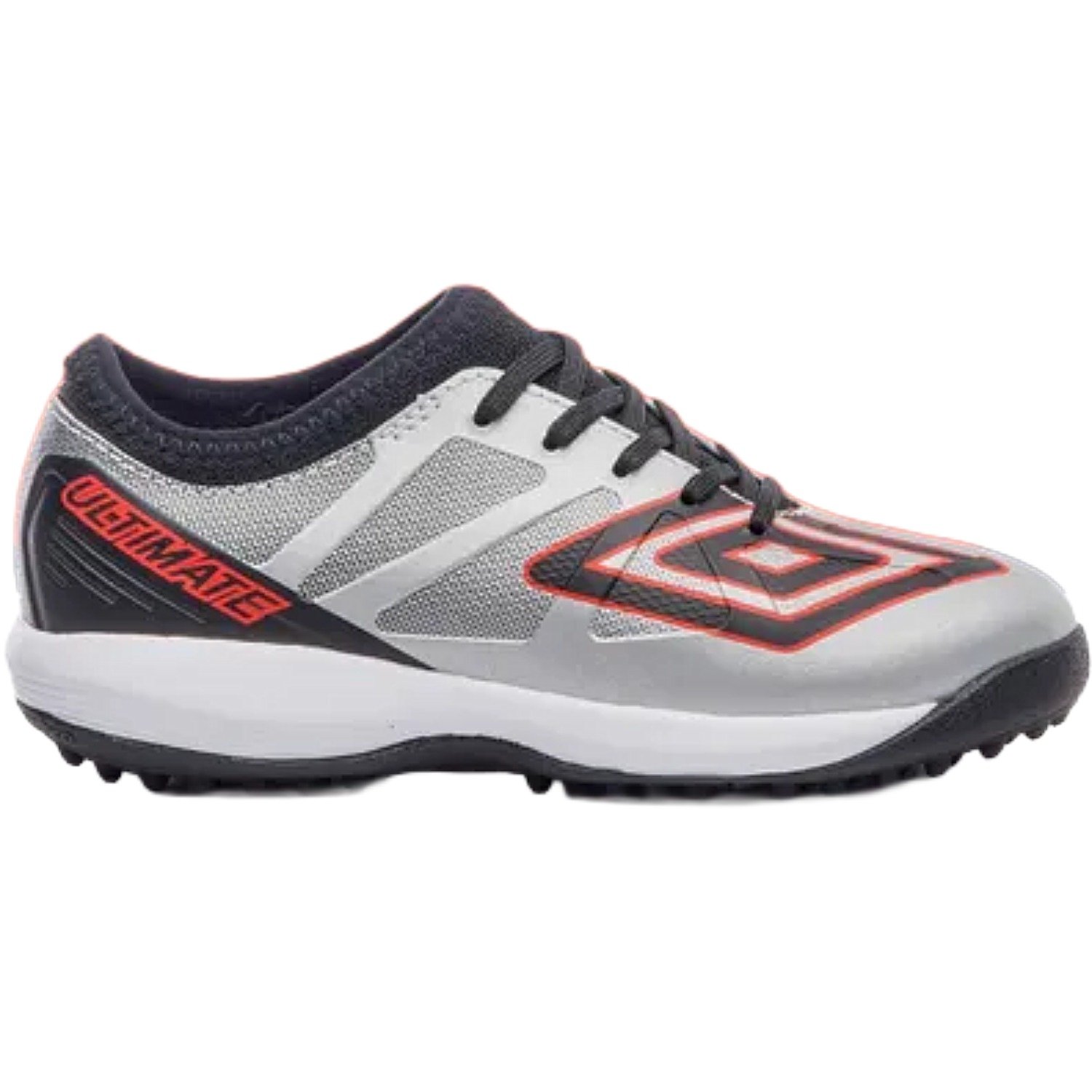 Chuteira Society Umbro Ultimate Infantil Cinza/Preto/Vermelho 1