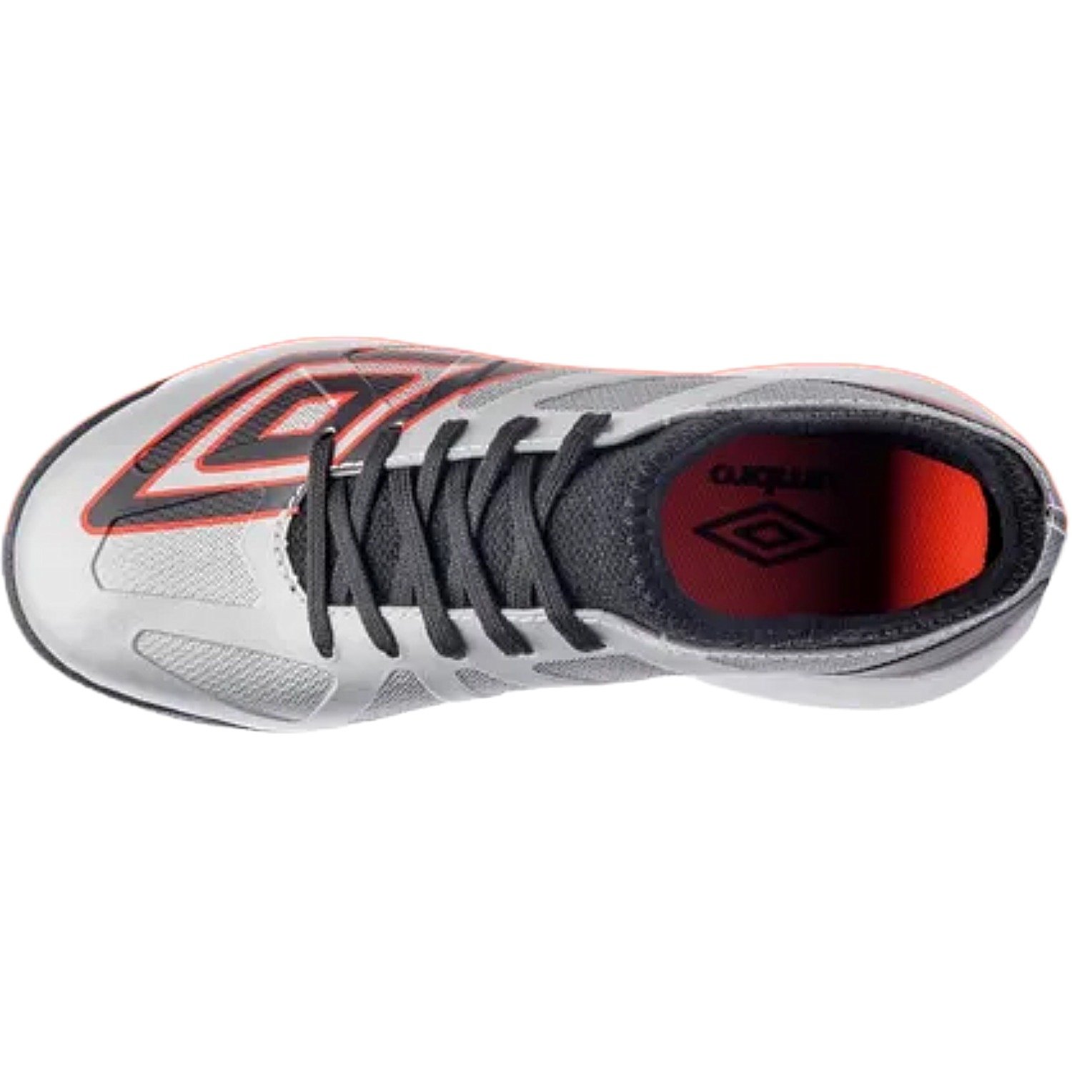 Chuteira Society Umbro Ultimate Infantil Cinza/Preto/Vermelho 4