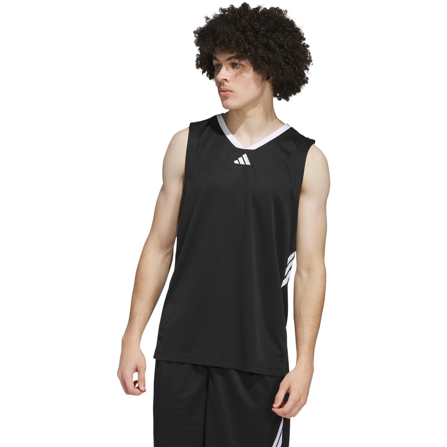 Regata Adidas 3 Stripes Basketball Legends Masculino Preto/Branco 2