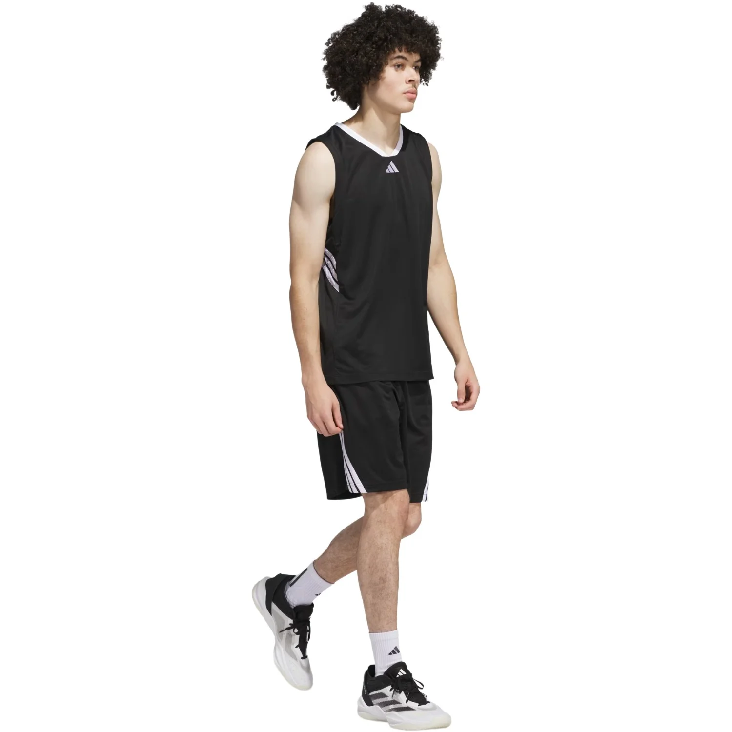 Regata Adidas 3 Stripes Basketball Legends Masculino Preto/Branco 4
