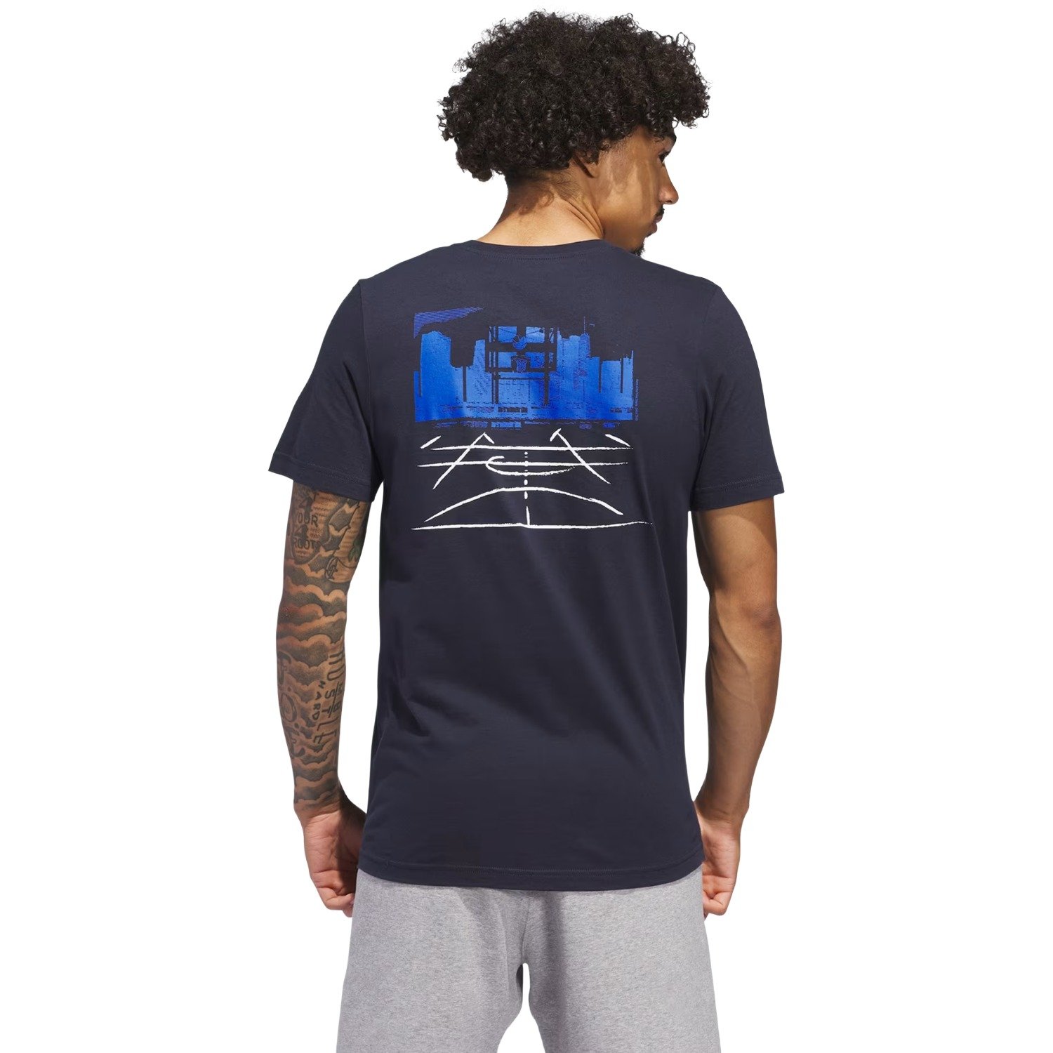 Camiseta Adidas Small Logo Masculino Azul 3