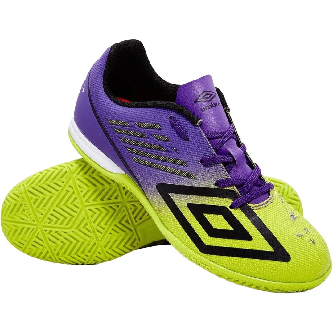 Chuteira Futsal Umbro Velocita Decimo Club Masculino Roxo/Verde/Preto 4