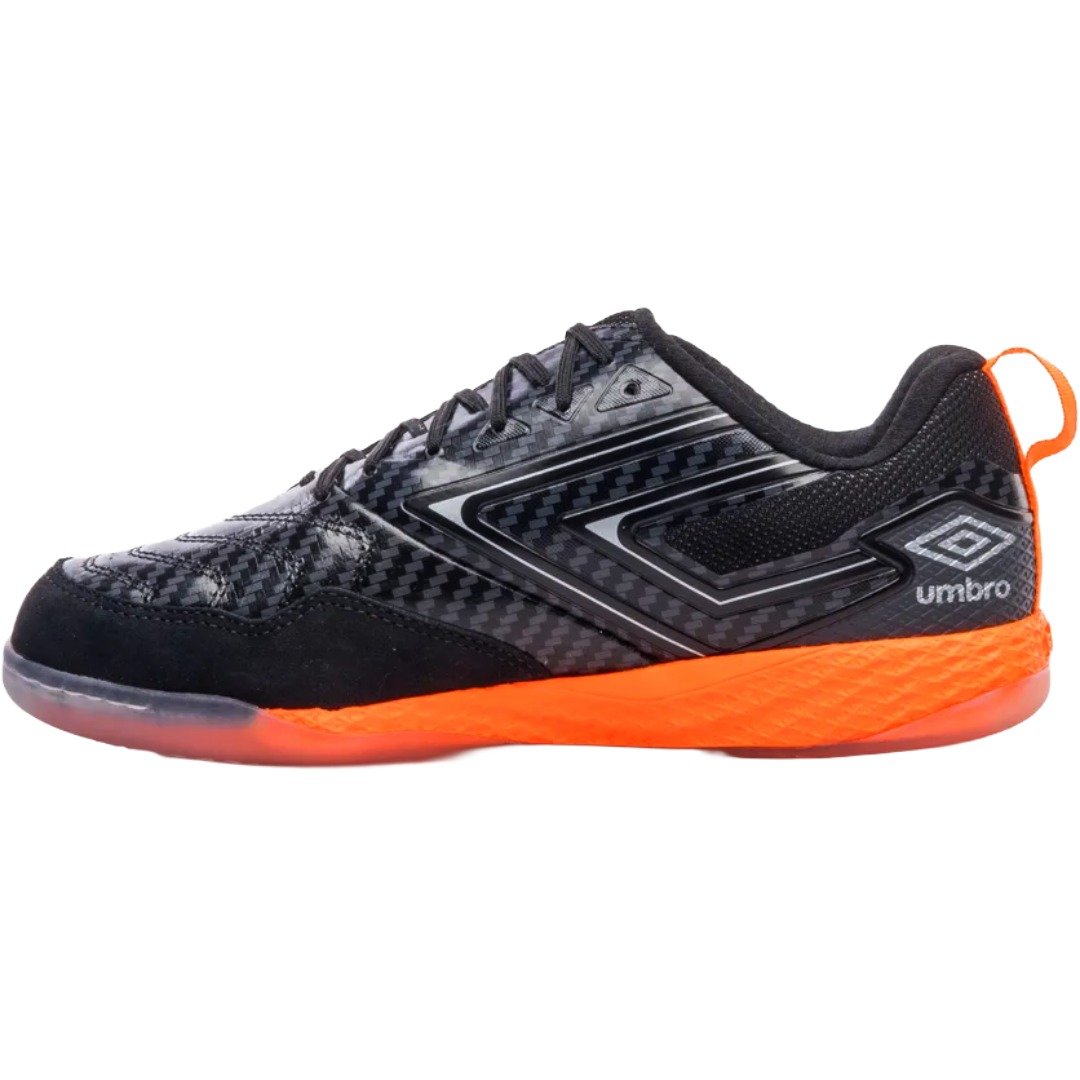 Chuteira Futsal Umbro Pro 5 Bump Masculino Preto/Laranja 2