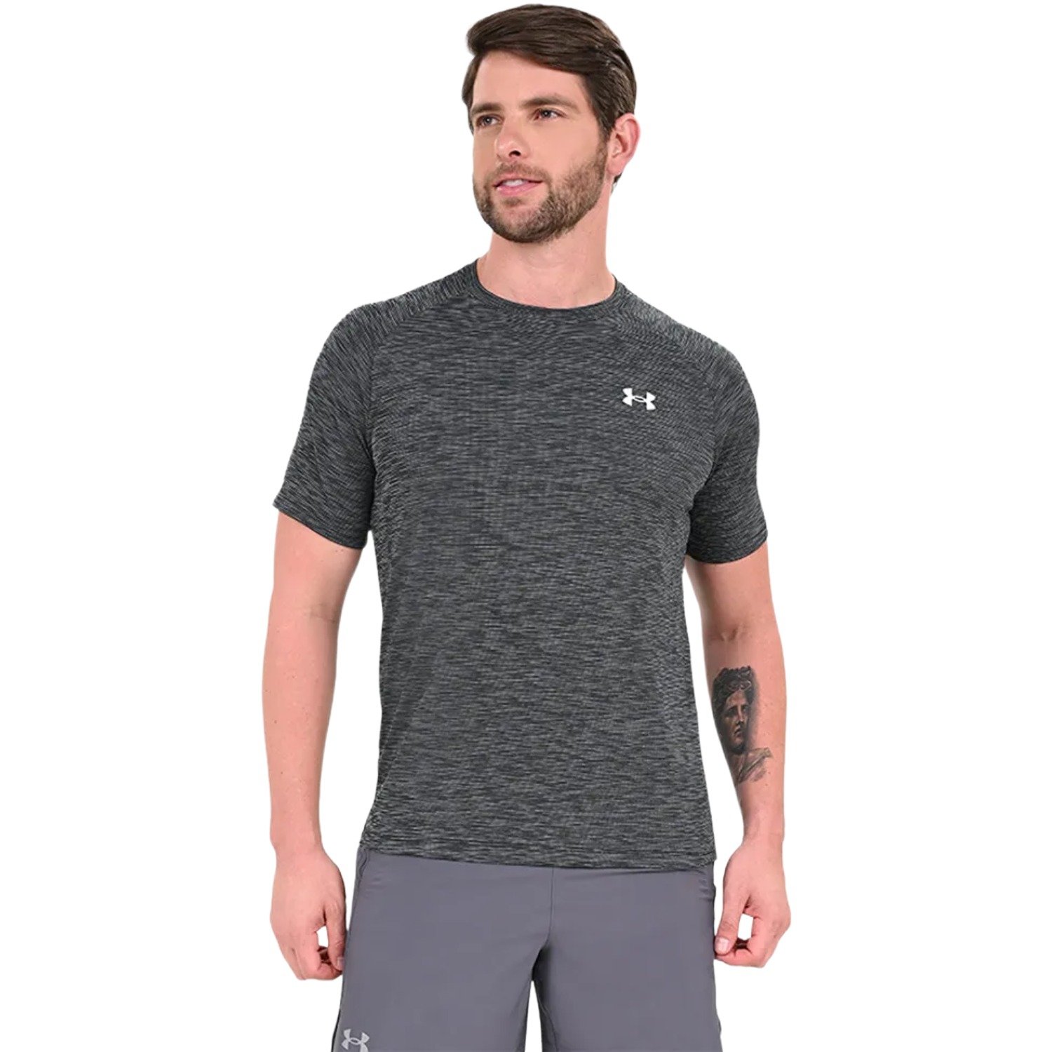 Camiseta Under Armour Tech Textured Masculino Cinza 3