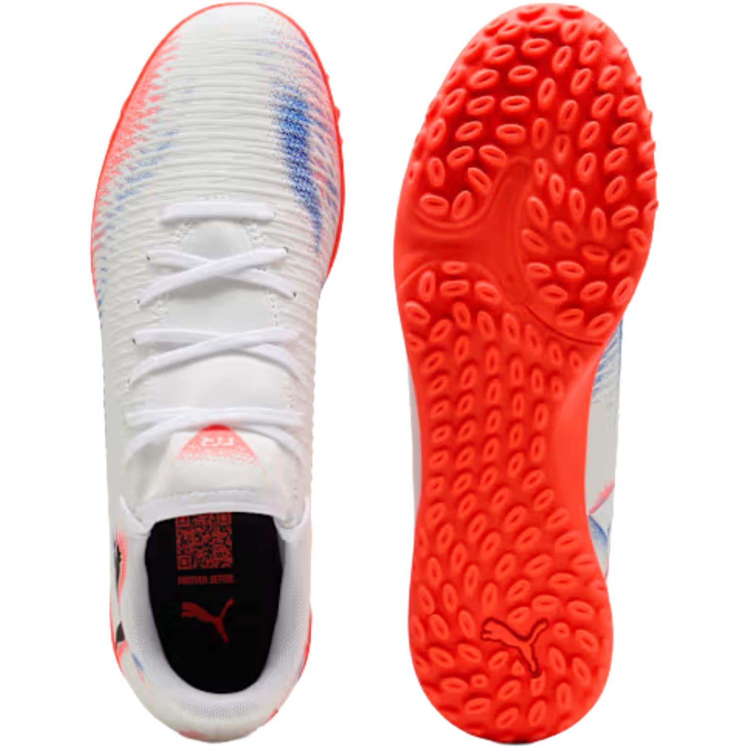 Chuteira Society Puma Future 8 Play TT Masculino Branco/Laranja 5