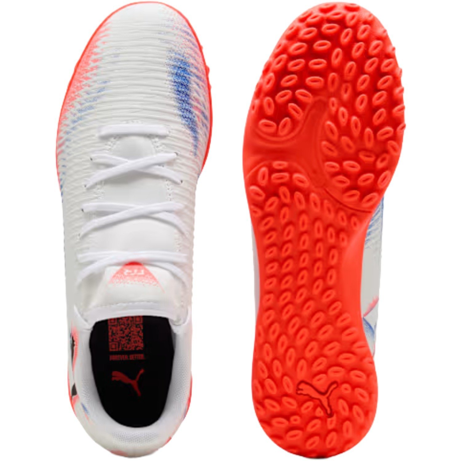 Chuteira Society Puma Future 8 Play TT Masculino Branco/Laranja 5