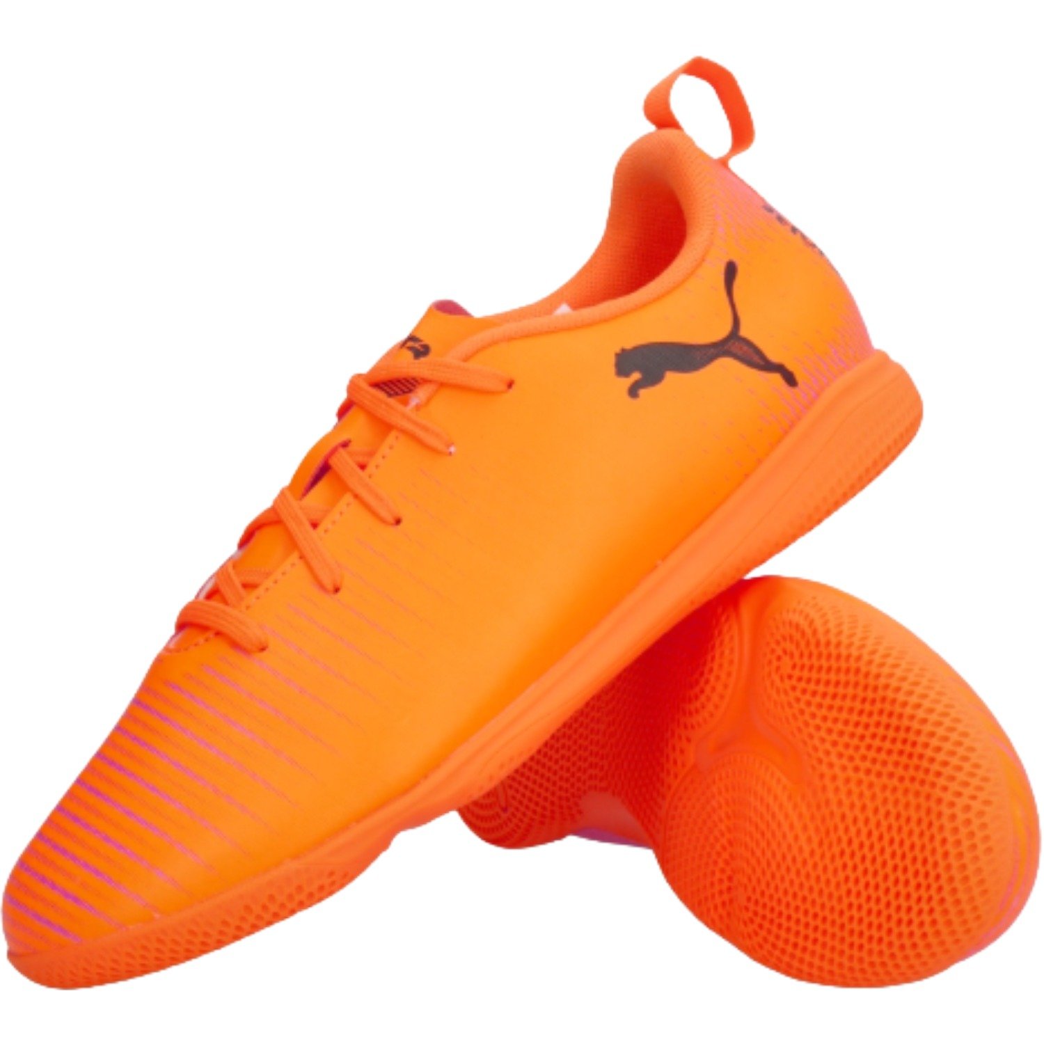 Chuteira Futsal Puma Future 8 Play IT Infantil Laranja 5