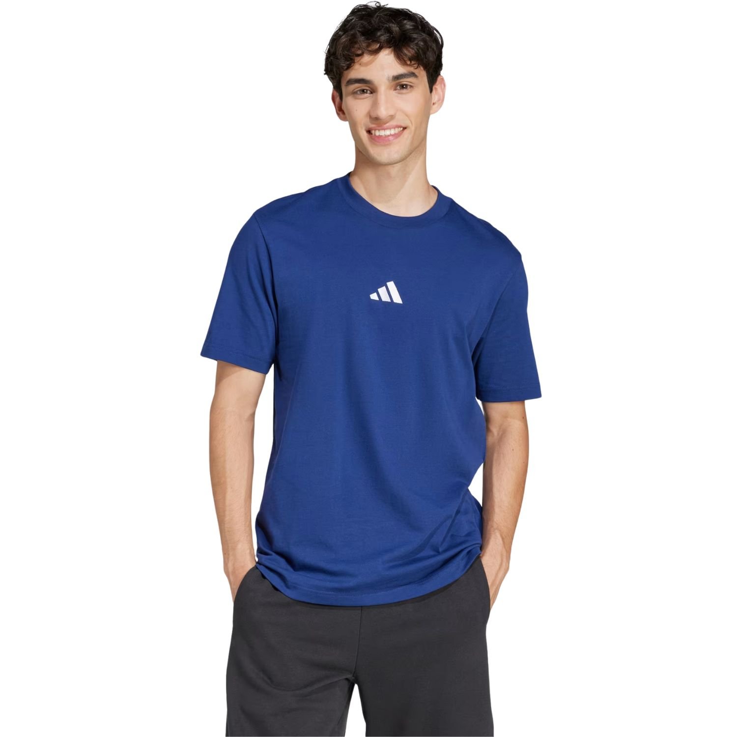 Camiseta Adidas Essentials Small Logo Masculino Azul 2