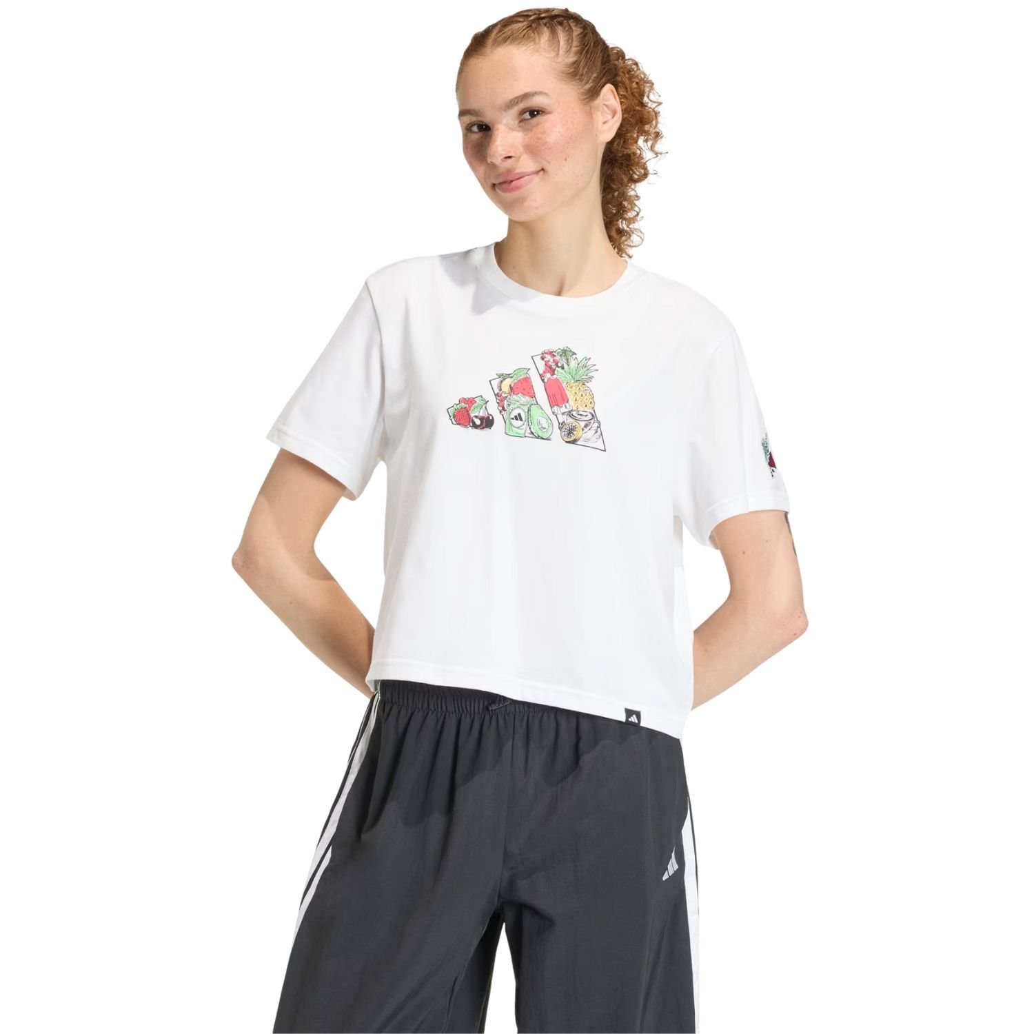 Camiseta Cropped Adidas Food Femnino Branco 2