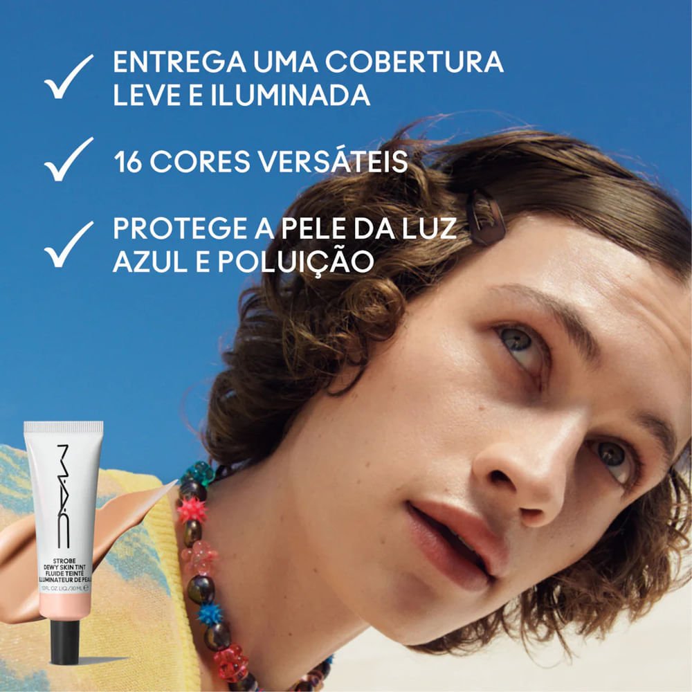Hidratante com Cor MAC Strobe Dewy Skin Tint Deep 2 8