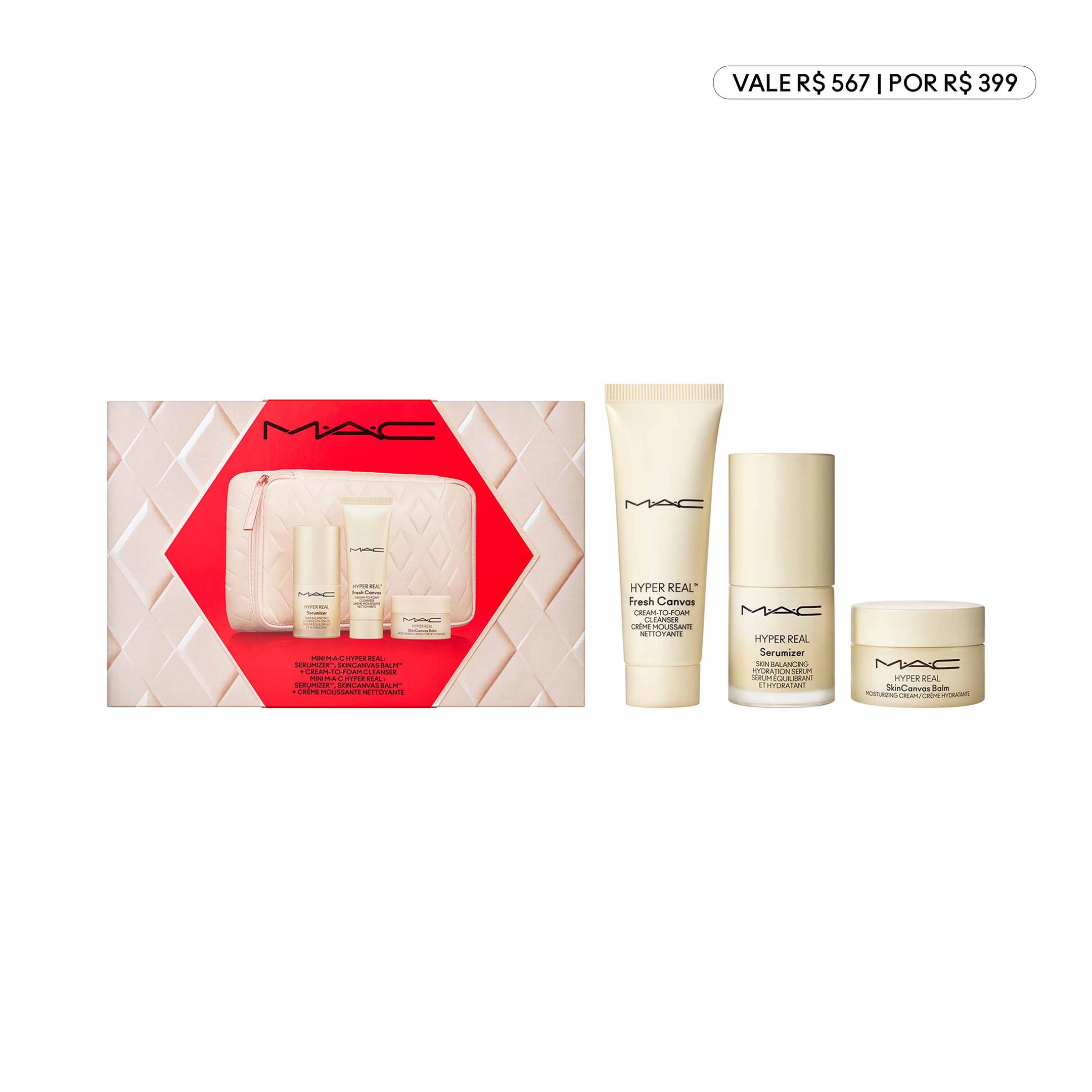 Kit Skincare Mini Trio Hyper Real MAC Holiday ÚNICO 2