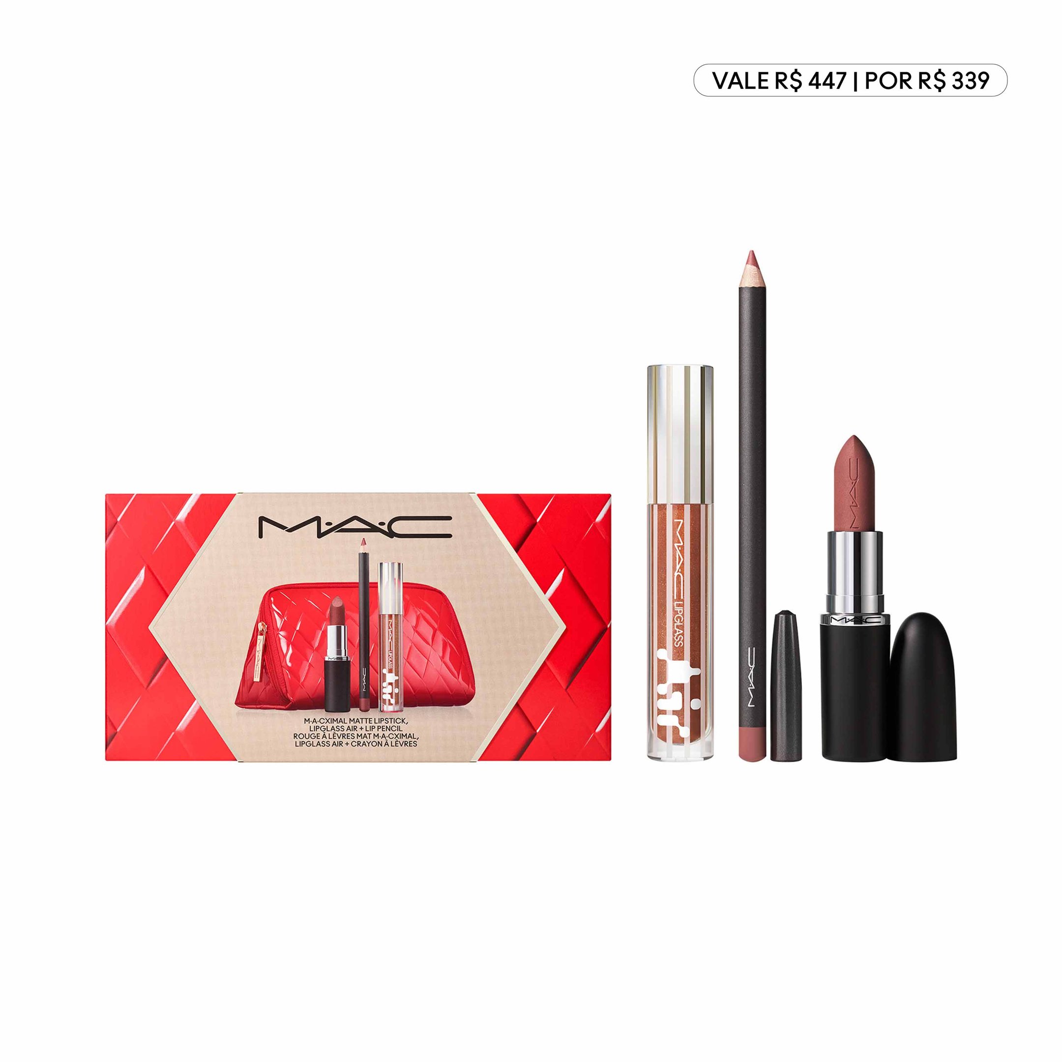 Kit Lip Trio MAC Holiday: Nude - VALE 447 | POR   339