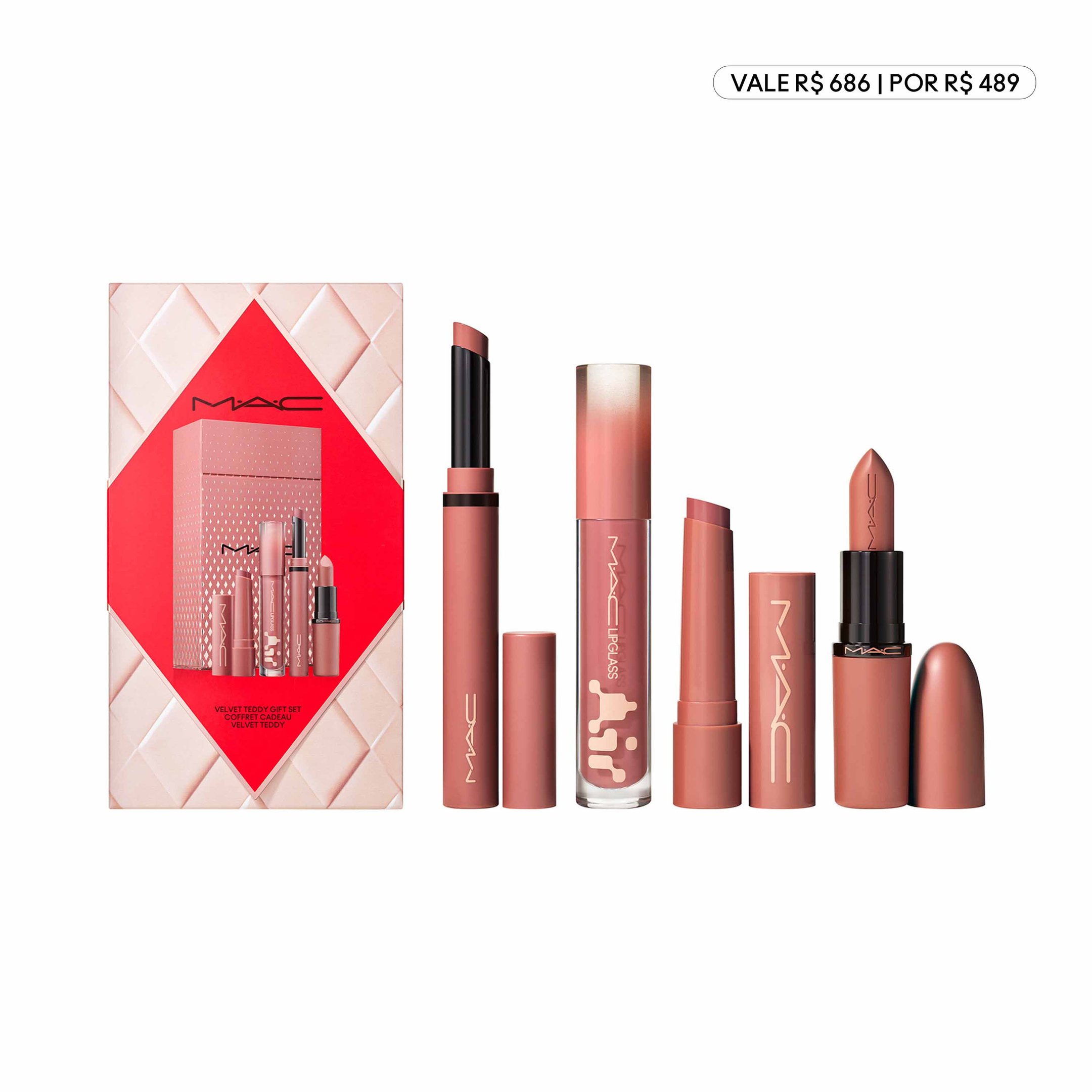 Kit Lip Combo Totally Teddy MAC - VALE 676 | POR 489