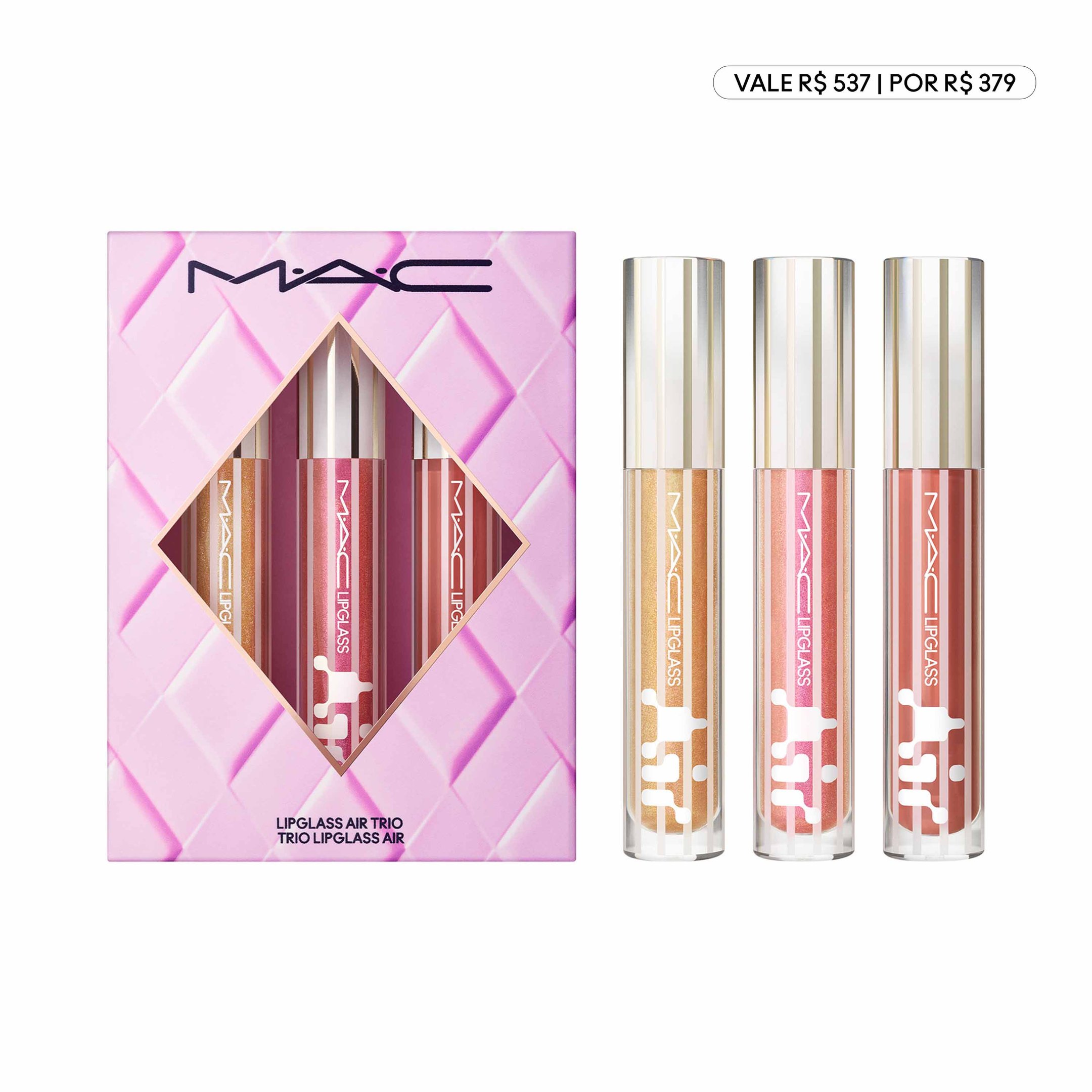 Kit Lipglass Air Trio MAC  - VALE 477 | POR  379