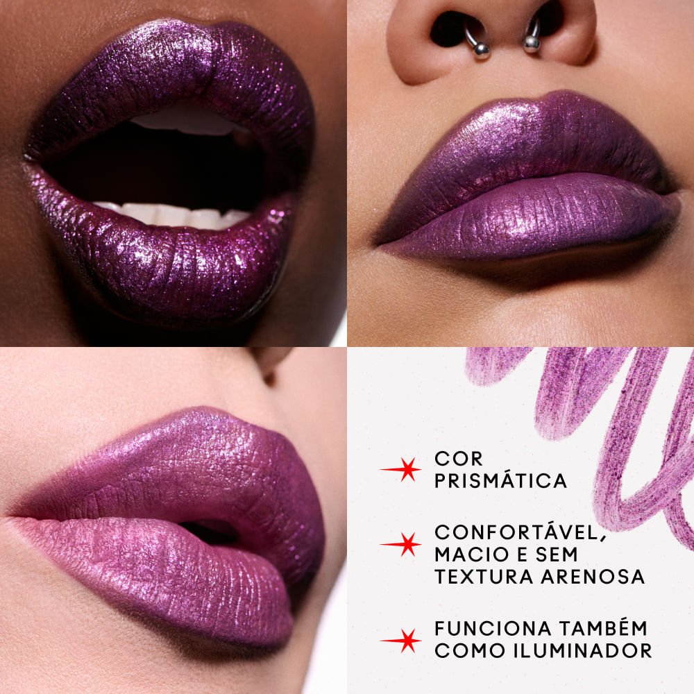 Lápis Batom Mac Dazzlelips Crayon Lunar Violet 3