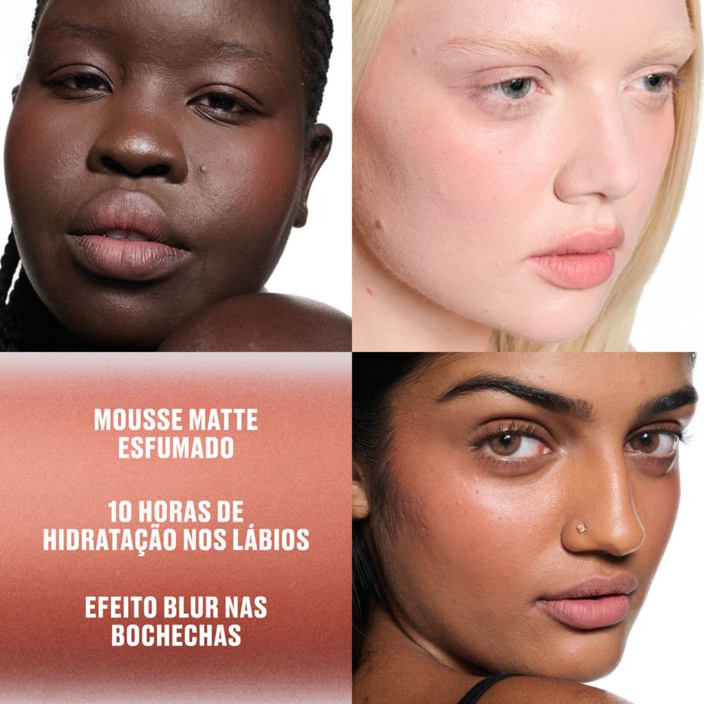 Batom Líquido Mac 2 em 1 Lip + Cheek Mousse Powder Kiss Date-Maker 3