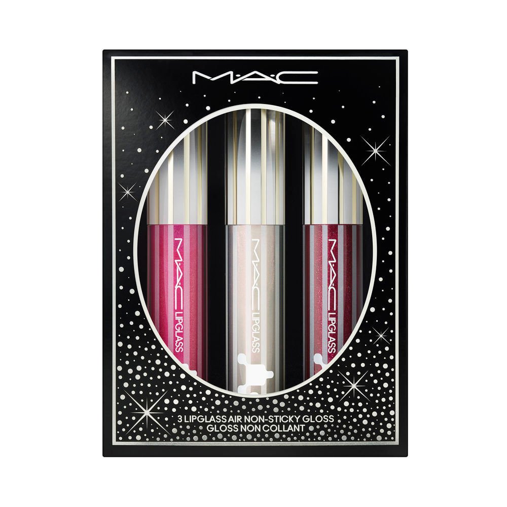 Kit Lipglass Air Trio MAC Festive Affair Holiday ÚNICO 4