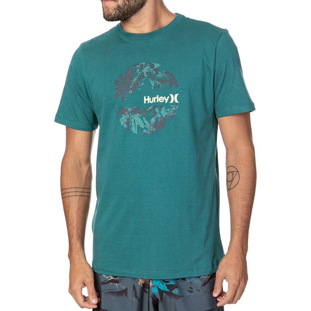 Camiseta Hurley Circle Foliage Masculina Petróleo