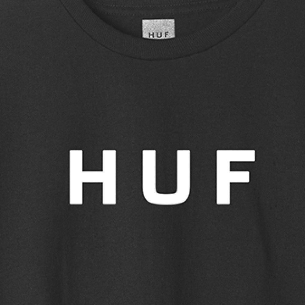 Camiseta Huf Essentials OG Logo Masculina Preto Preto 2