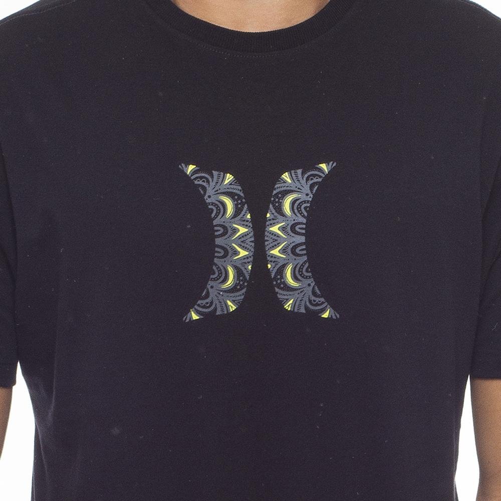 Camiseta Hurley Icon Abstract WT23 Masculina Preto Preto 2