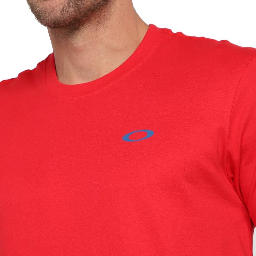 Camiseta Masculina Oakley Tee Ellipse Vermelha Logo Ellipse