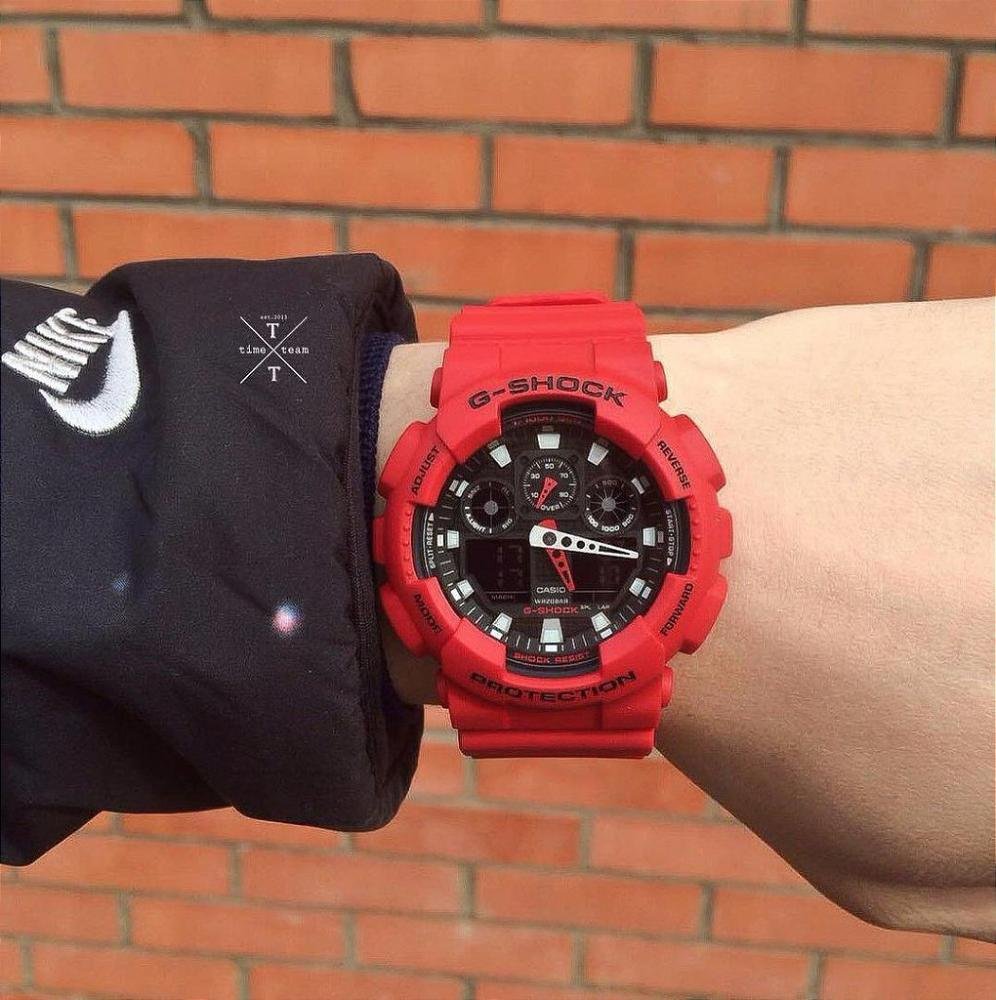 Relógio G-Shock GA-100B-4ADR Vermelho Vermelho 3