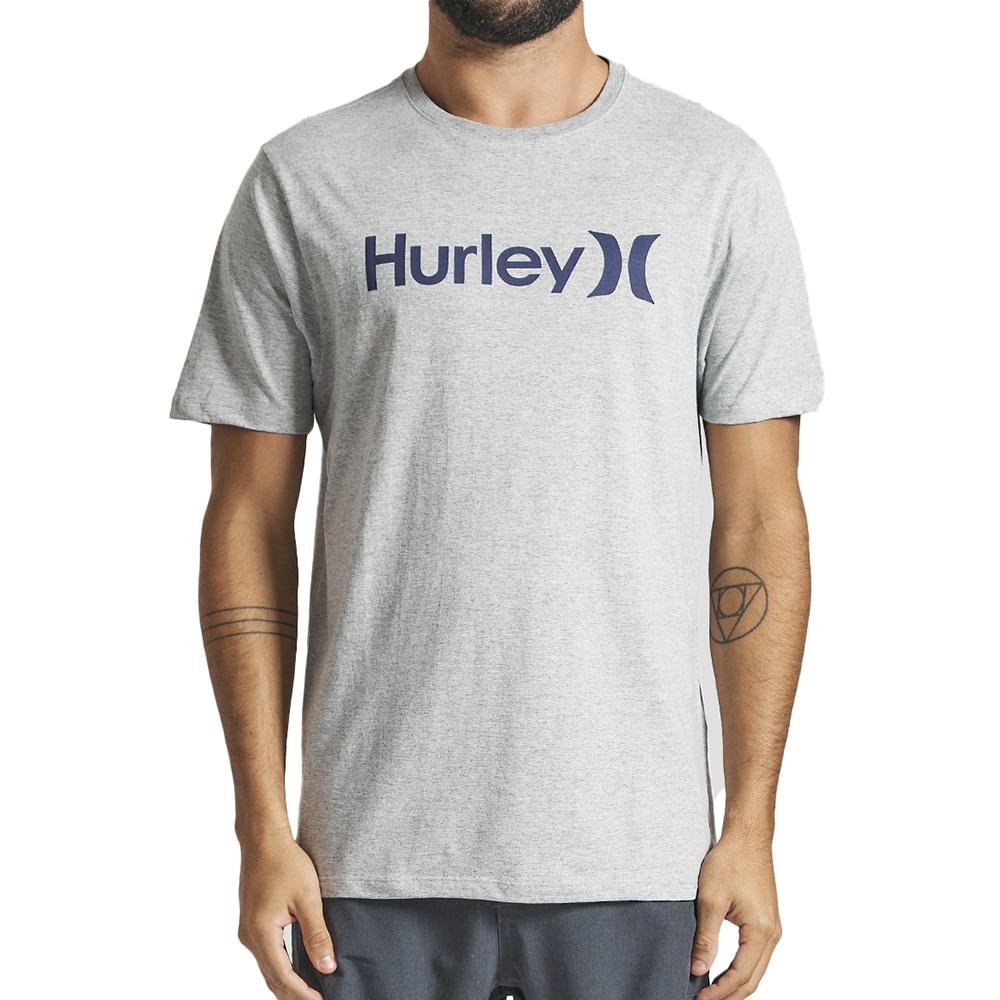 Camiseta Hurley O&O Solid SM24 Masculina Mescla Cinza Cinza 1