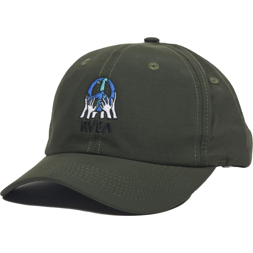 RVCA Snapback Uomo, Berretto Bicolore In Twill, Colore Verde Cacciatore, 5 Pannelli, Ricamo Diretto
