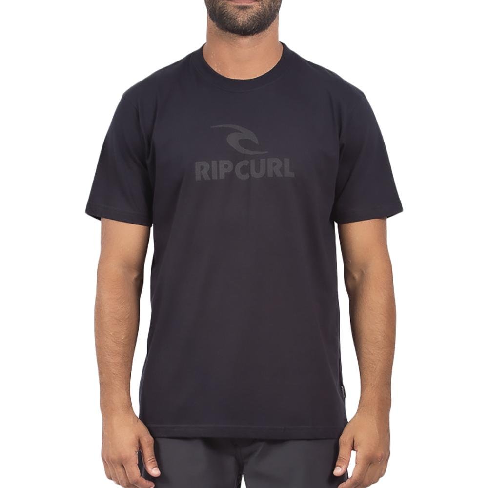 Camiseta Rip Curl Icon Logo SM24 Oversize Masculina Preto