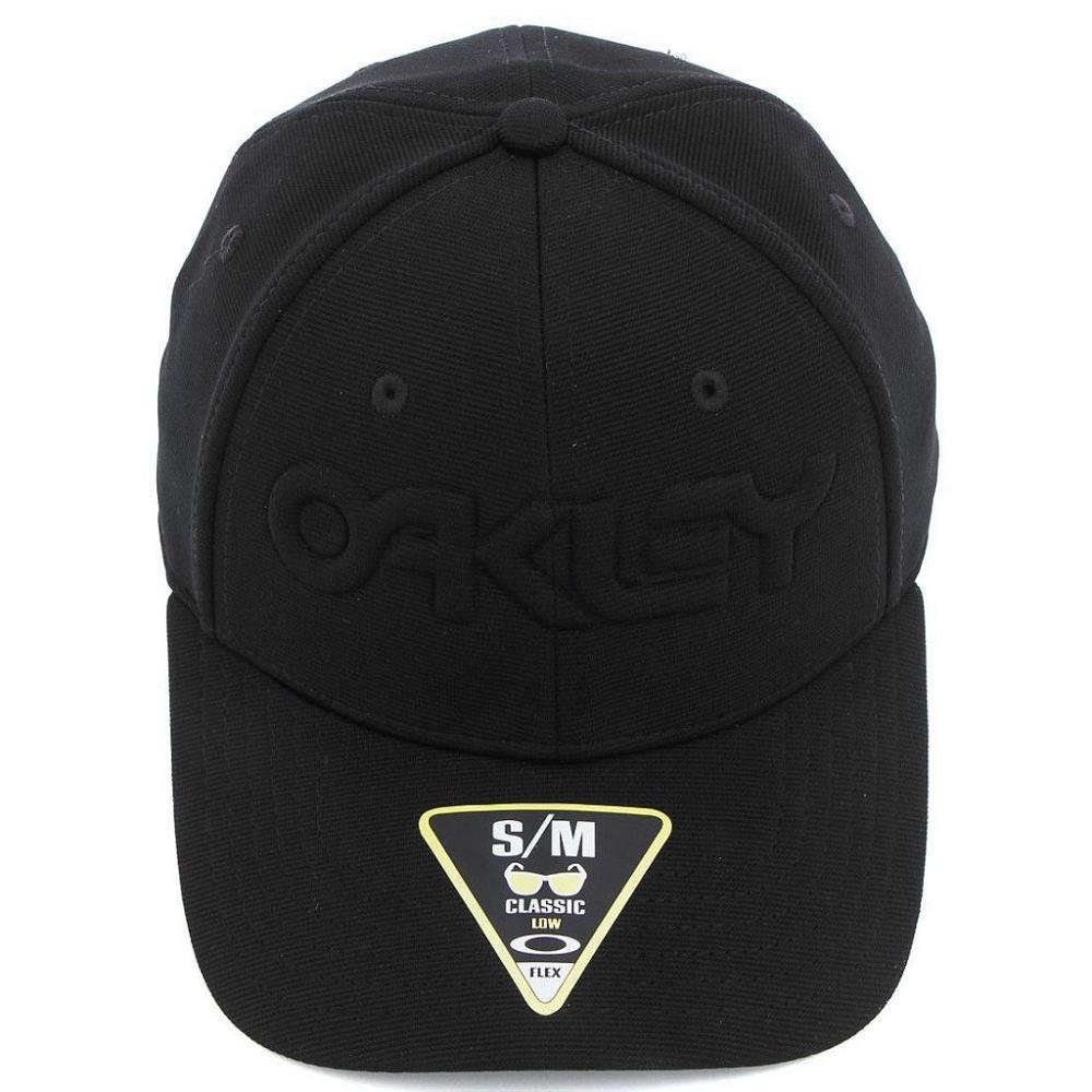Boné Oakley 6 Panel Stretch Embossed Preto Preto 3