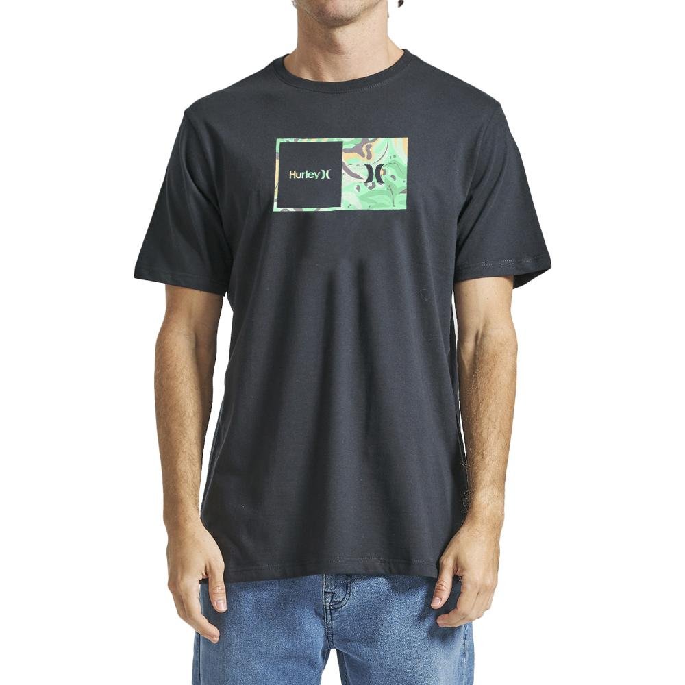 Camiseta Hurley Aloha Box SM24 Oversize Masculina Preto