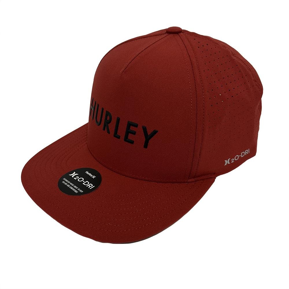 Boné Hurley Aba Reta Flat Rubber Imp Juvenil WT24 Vermelho Vermelho 1