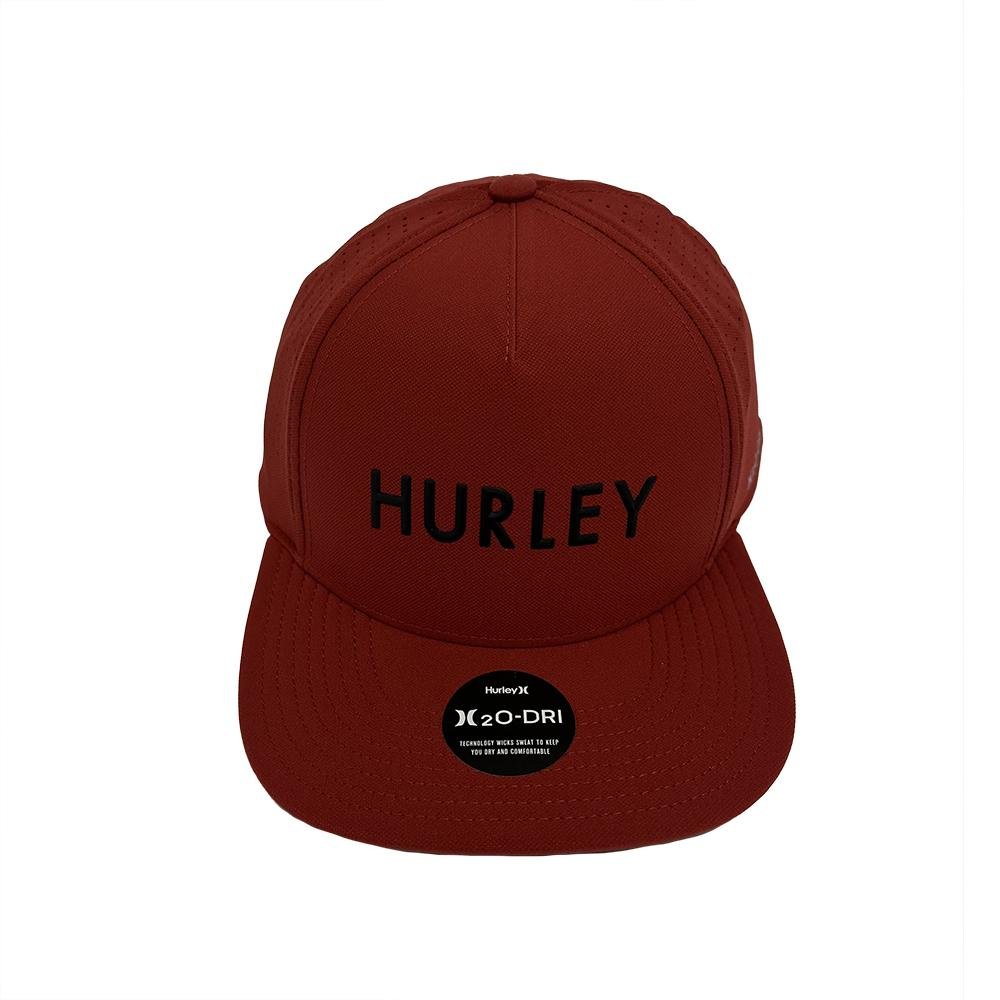 Boné Hurley Aba Reta Flat Rubber Imp Juvenil WT24 Vermelho Vermelho 3