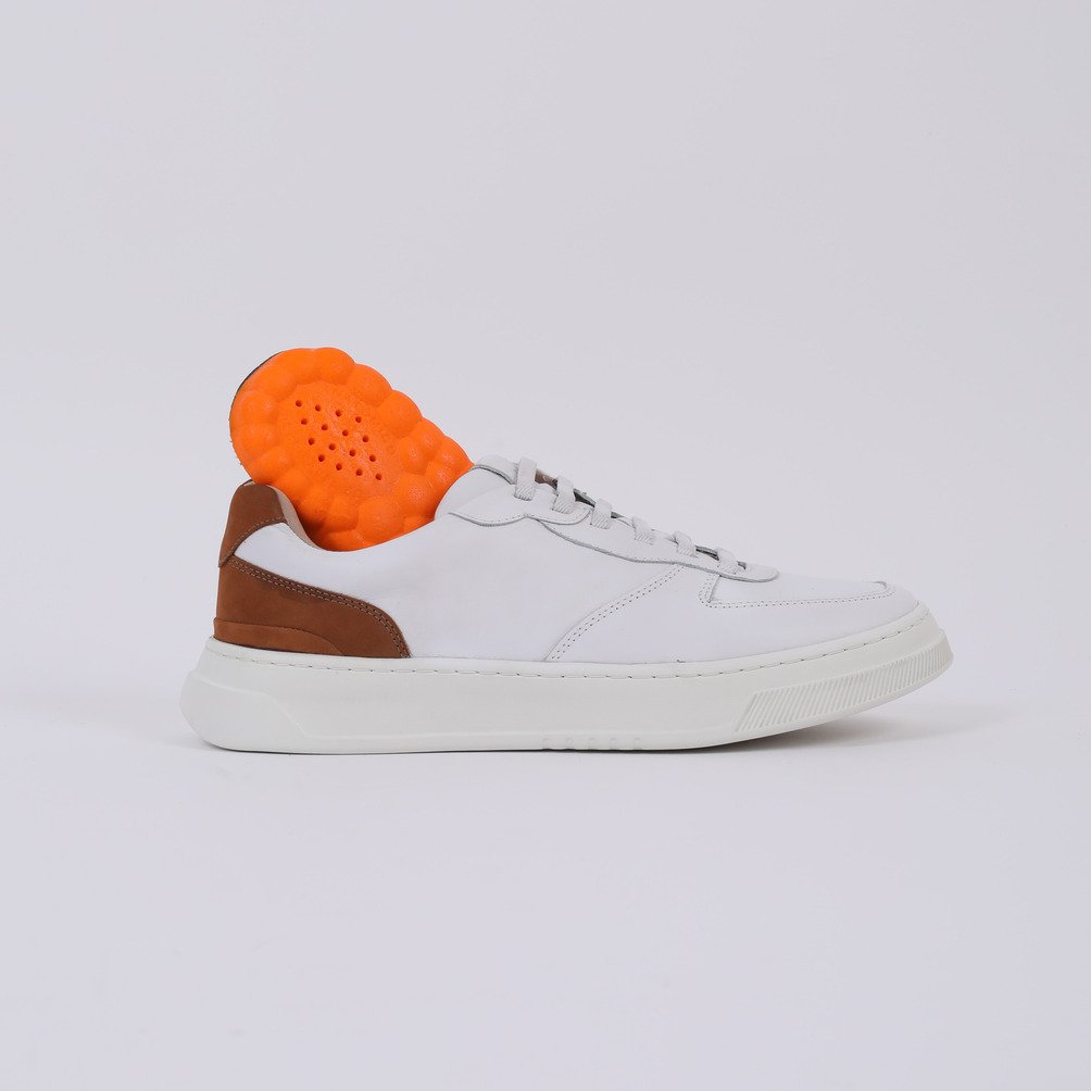 Tênis Masculino Casual em Couro Horus JR Original Branco 3