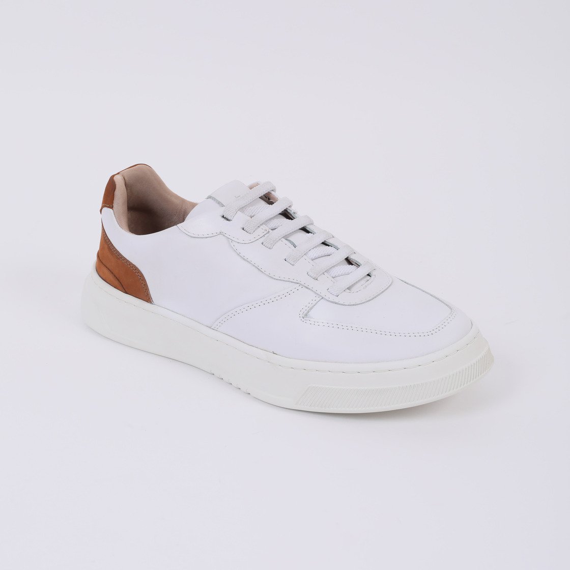 Tênis Masculino Casual em Couro Horus JR Original Branco 4