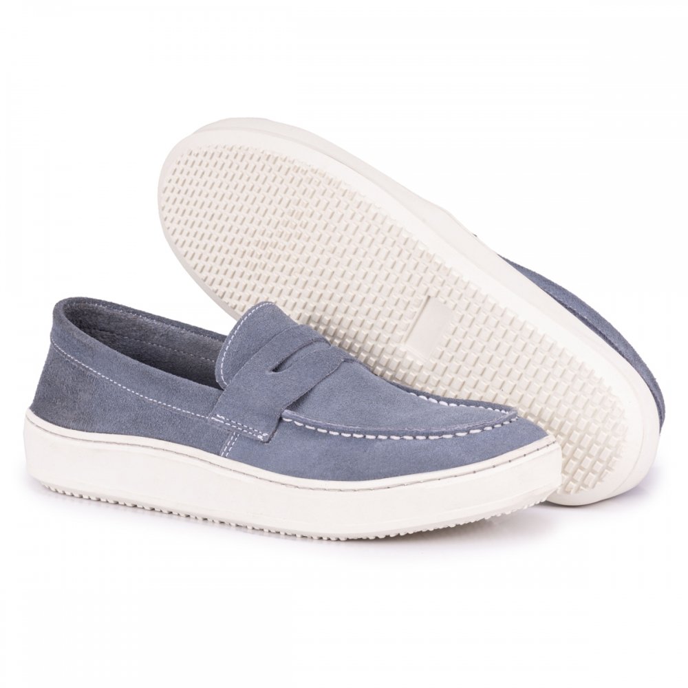 Mocassim Amanda Block Feminino Azul 2