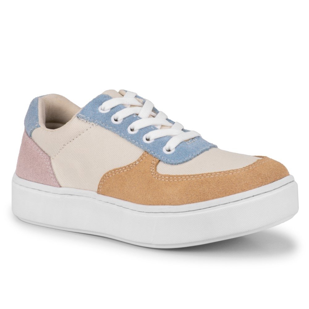 Tênis Amanda Block Casual Feminino Bege 4