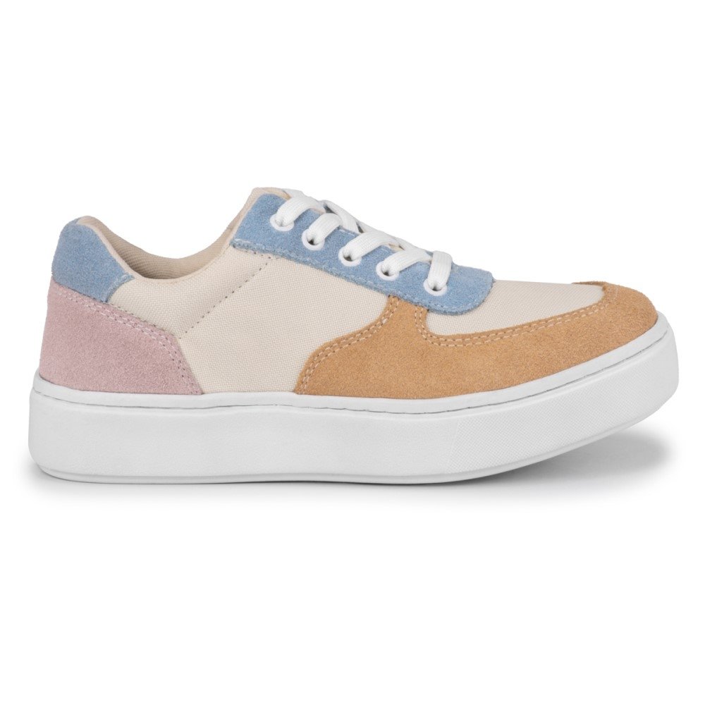 Tênis Amanda Block Casual Feminino Bege 5