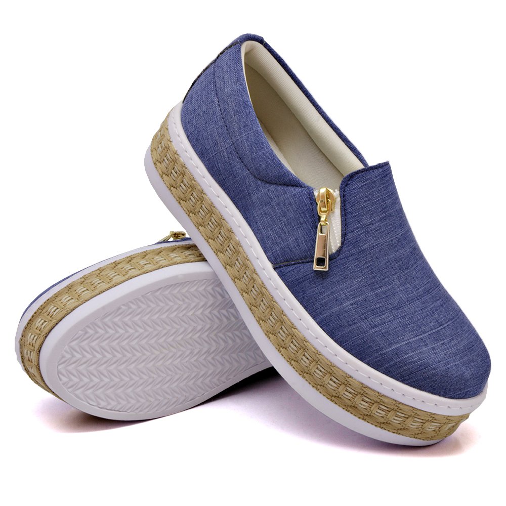 Slip On Amanda Block CASUAL DETALHE ZÍPER Feminino 3907 36 2
