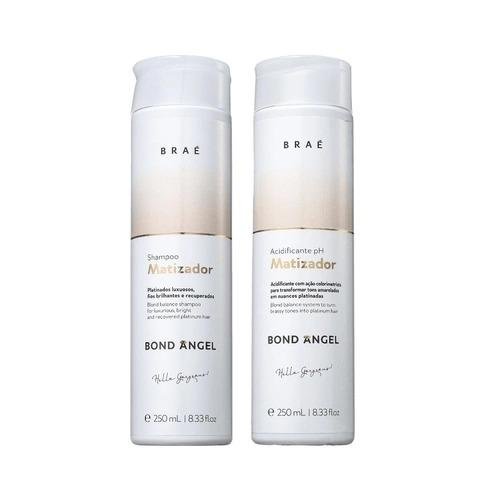 Kit Bond Angel Braé Shampoo Matizador 250ml + Acidificante Ph 2x250ml ÚNICO 1