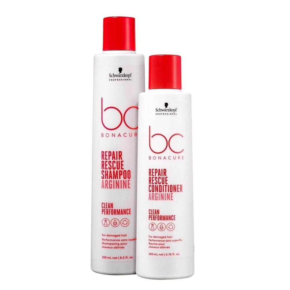 Schwarzkopf Bc Repair Rescue Arginine Shampoo 250ml + Condicionador 200ml ÚNICO 3