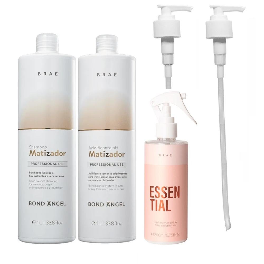 Braé Bond Angel Shampoo 1 Litro + Acidificante  1 Litro + Essential 260ml + Válvulas