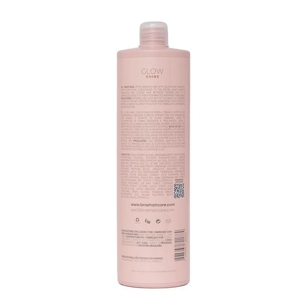 Kit Braé Glow Shine Shampoo 1 Litro + Condicionador 1 Litro + Ativador de Brilho 200ml ÚNICO 4