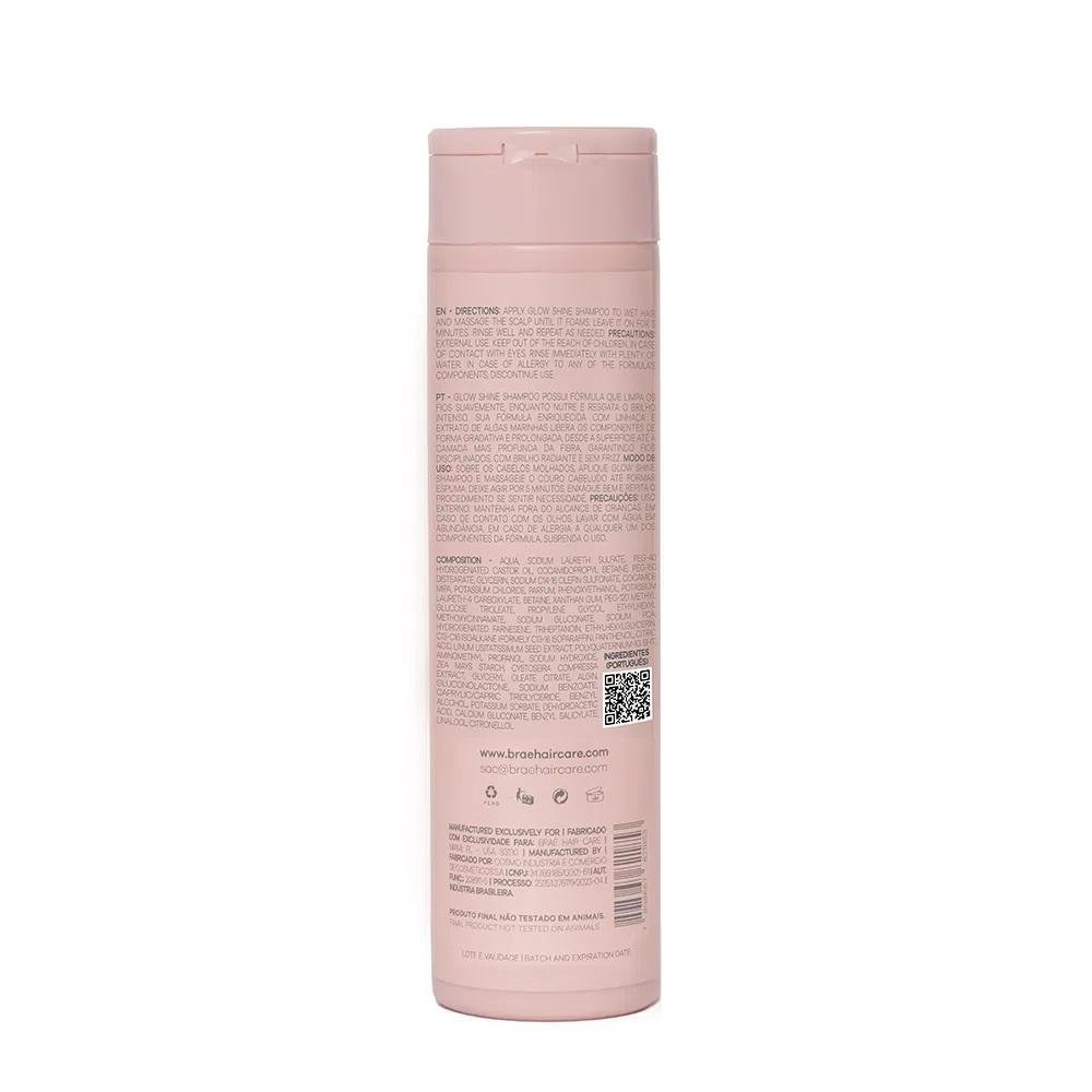 Kit Braé Glow Shine Shampoo 250ml + Condicionador 250ml + Ativador de Brilho 200ml ÚNICO 3
