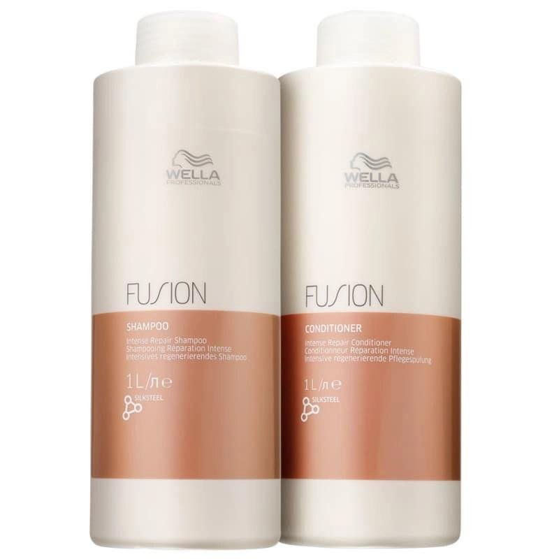 Kit Wella Fusion Professional - Shampoo 1000ml e Condicionador 1000ml ÚNICO 1