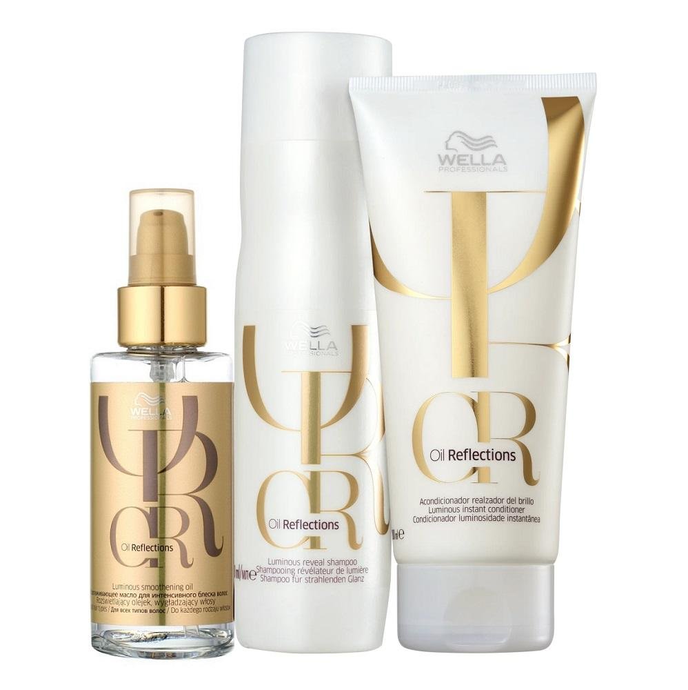 Kit Wella Oil Reflections Professional Shampoo 250ml + Condicionador 200ml + Oléo 100ml