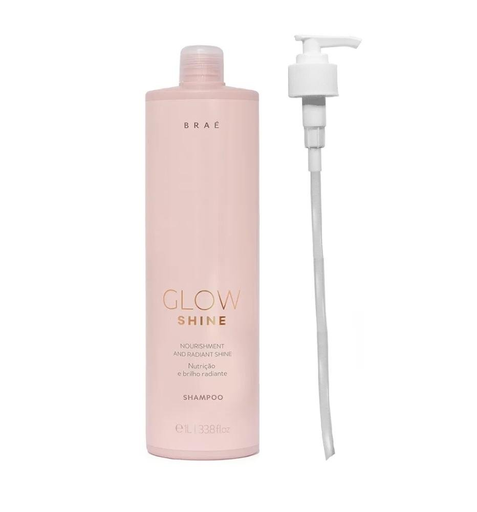 Shampoo Braé Glow Shine 1000ml + Válvula Pump ÚNICO 1
