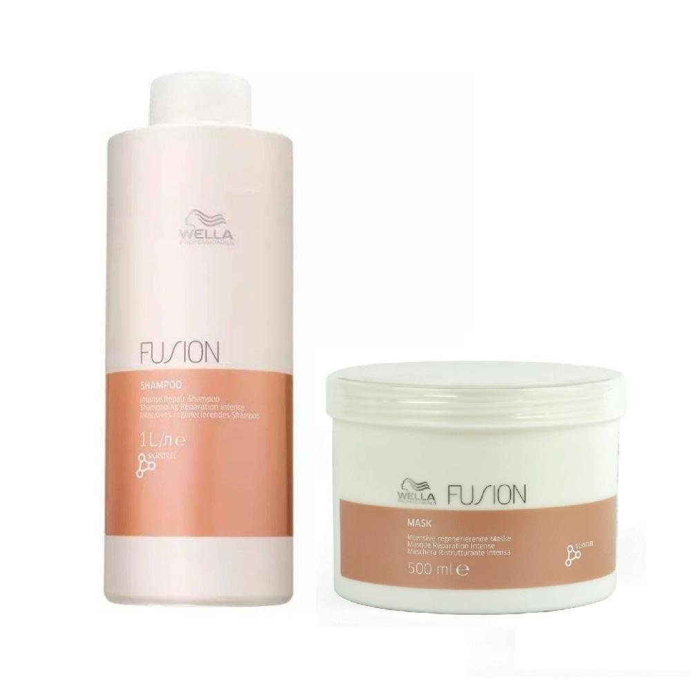 Kit Wella Professionals Fusion Shampoo 1 Litro e Máscara 500ml ÚNICO 6