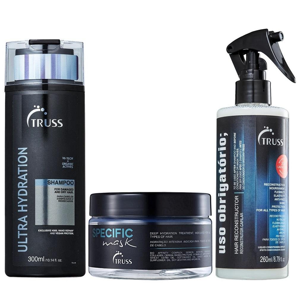 Kit Truss Ultra Hydration Shampoo 300ml + Máscara Specific 180g + Uso Obrigatório 260ml