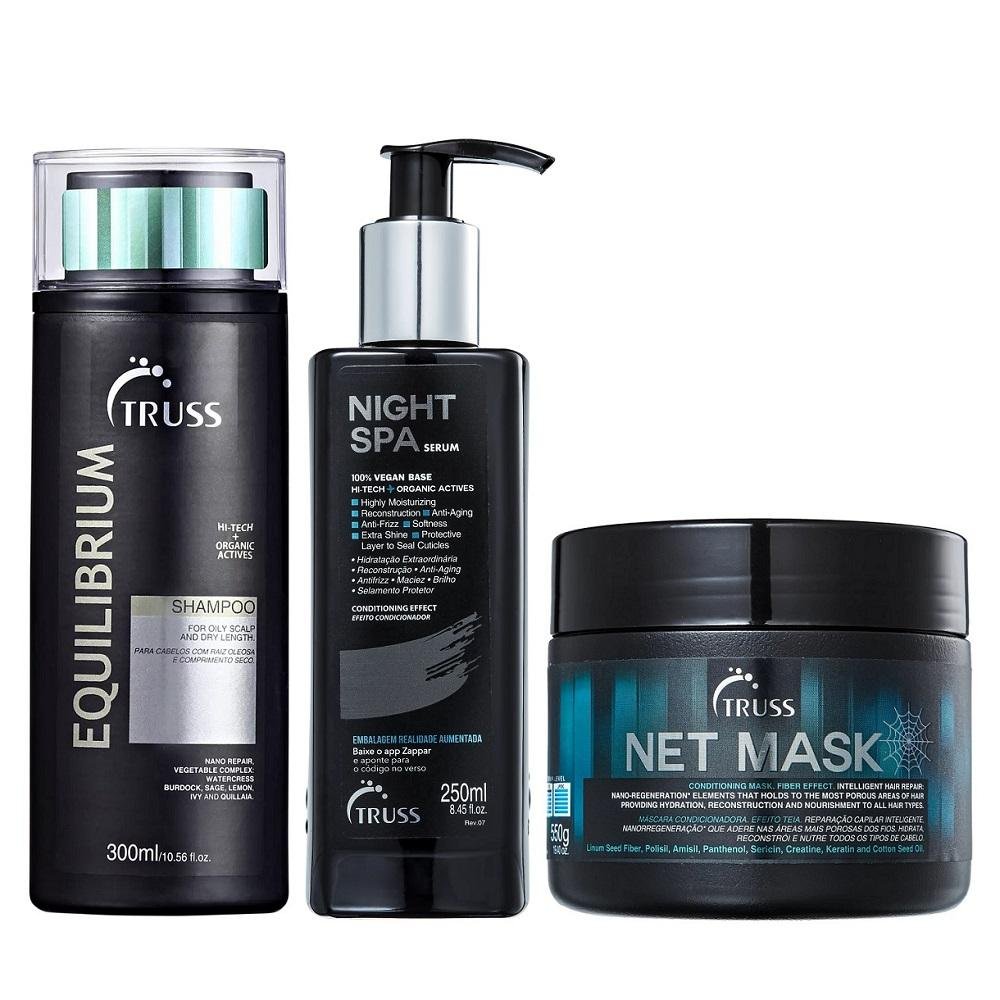 Kit Truss Equilibrium Shampoo 300ml + Night Spa 250ml + Net Mask 550g